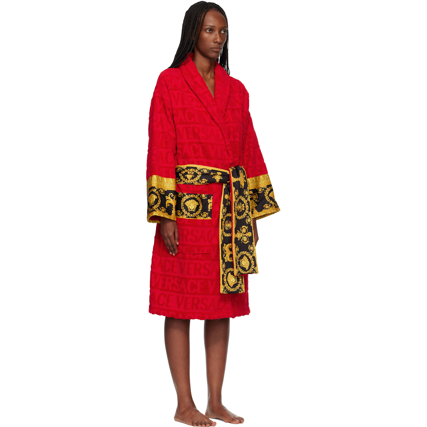  Versace Red 'i Heart Baroque' Bathrobe 