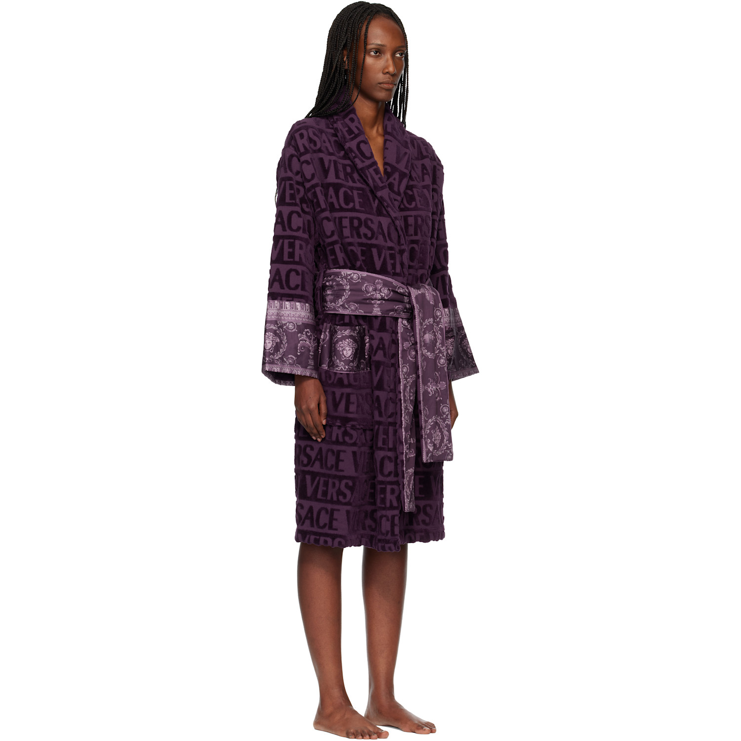  Versace Purple 'i Heart Baroque' Bathrobe 