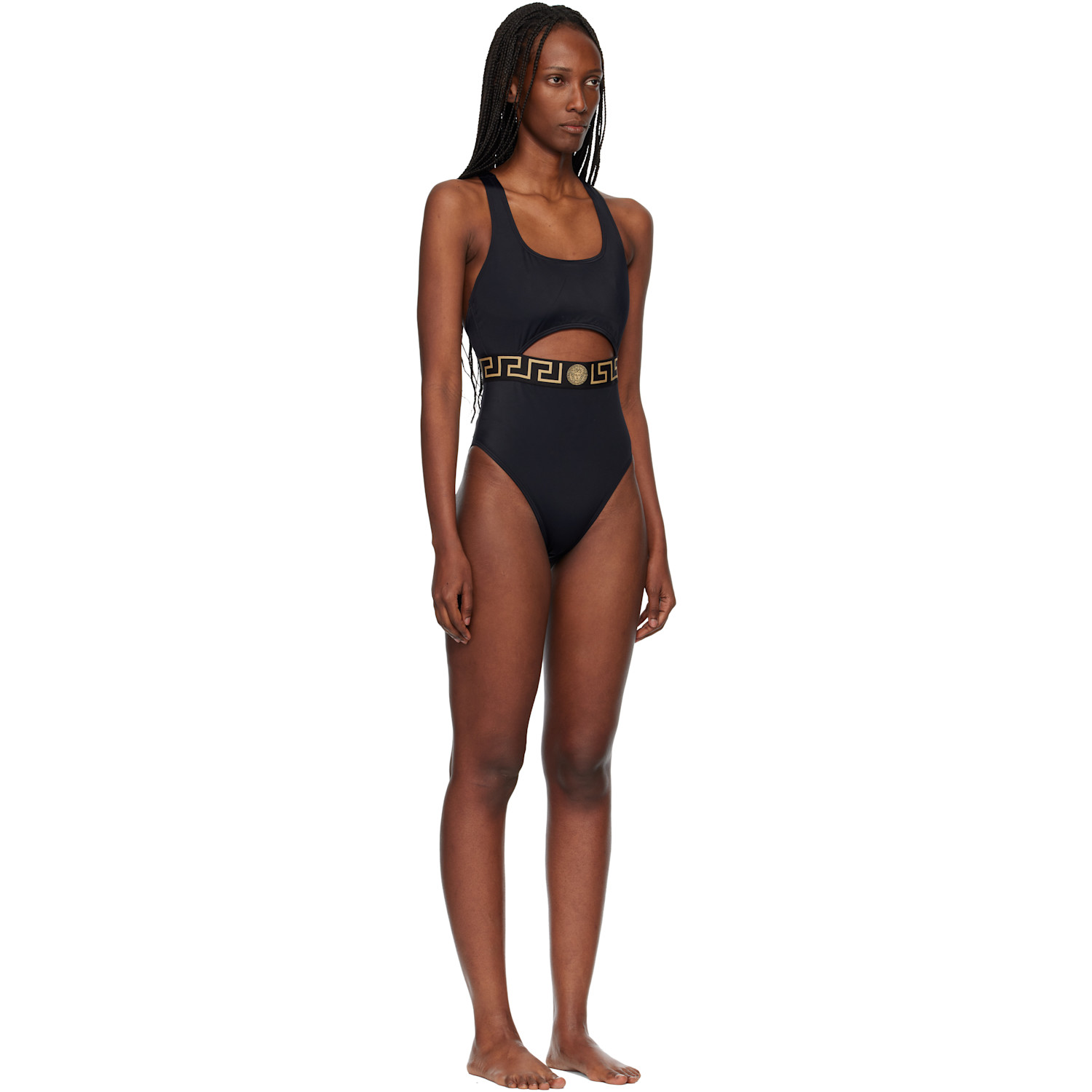  Versace Black Cutout Swimsuit 
