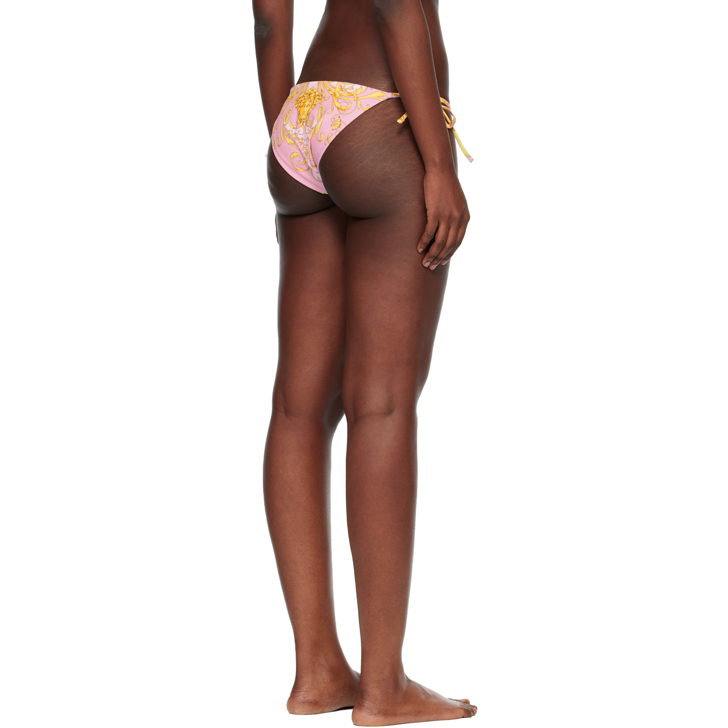  Versace Yellow & Pink Printed Bikini Bottom 