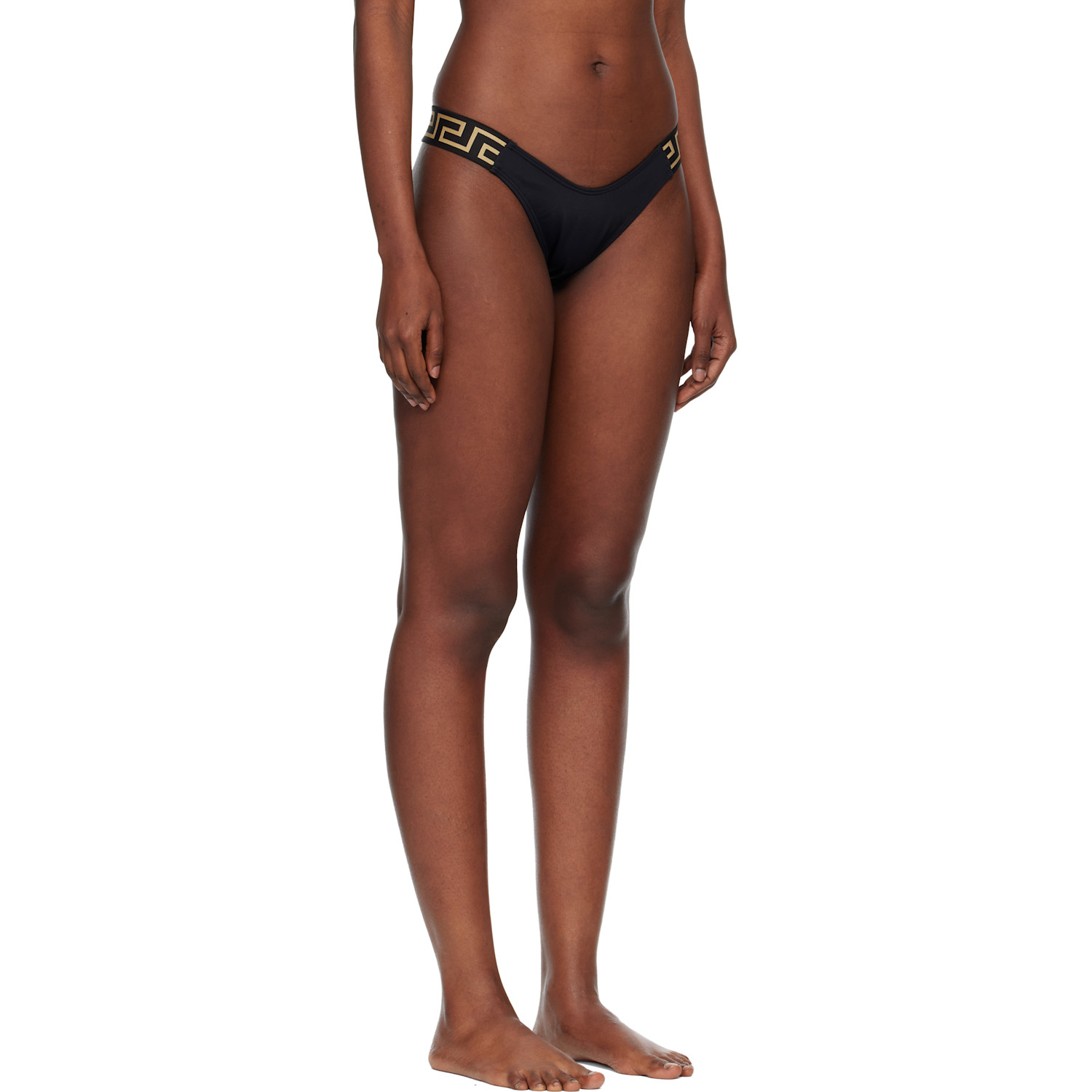  Versace Black Jacquard Bikini Bottom 