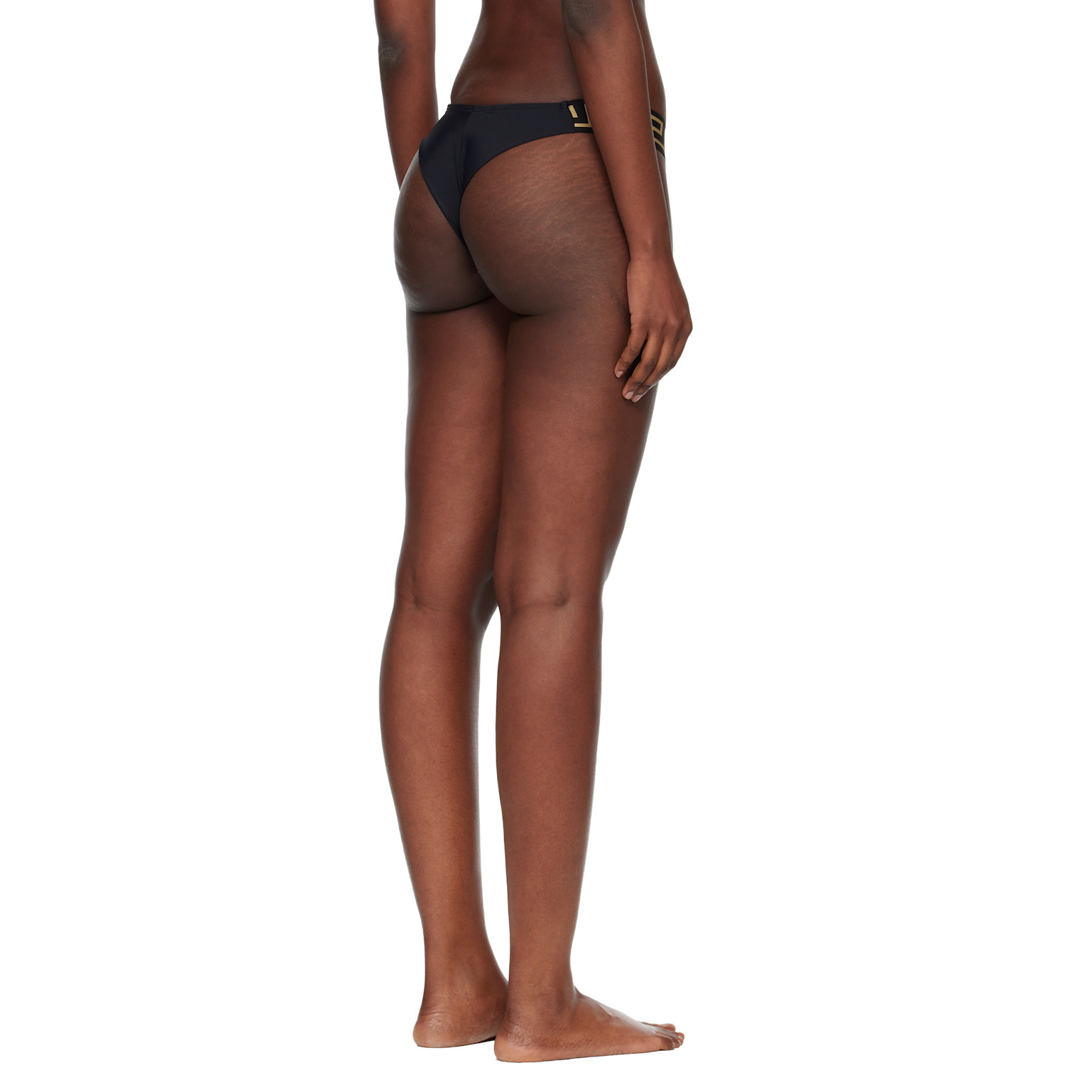  Versace Black Jacquard Bikini Bottom 