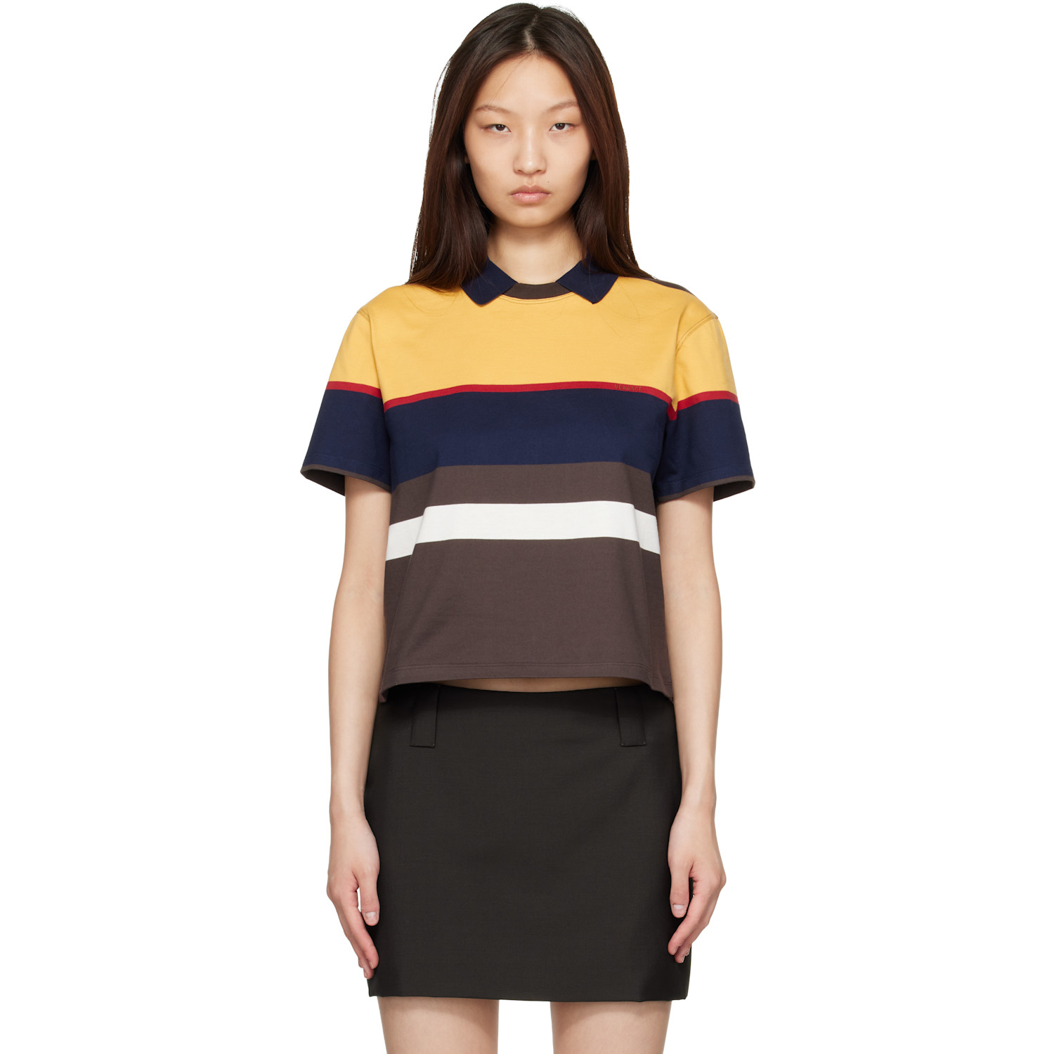 Versace Multicolor Striped Cotton-Jersey Polo