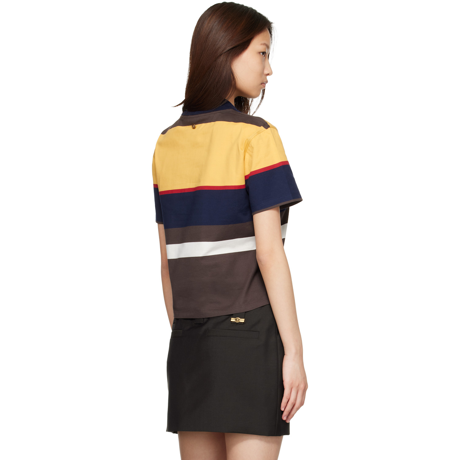  Versace Multicolor Striped Cotton-jersey Polo 