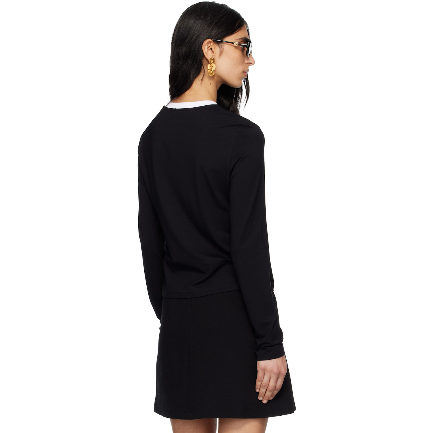  Versace Black Stretch Viscose-jersey T-shirt 