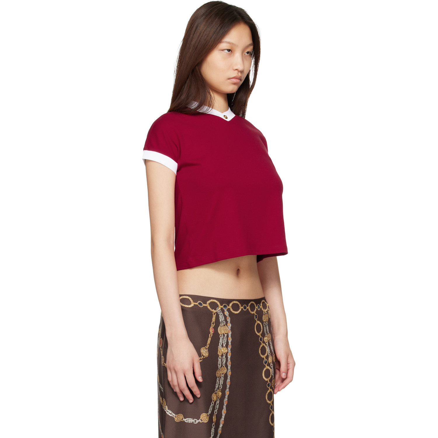  Versace Red Stretch Cotton-jersey T-shirt 