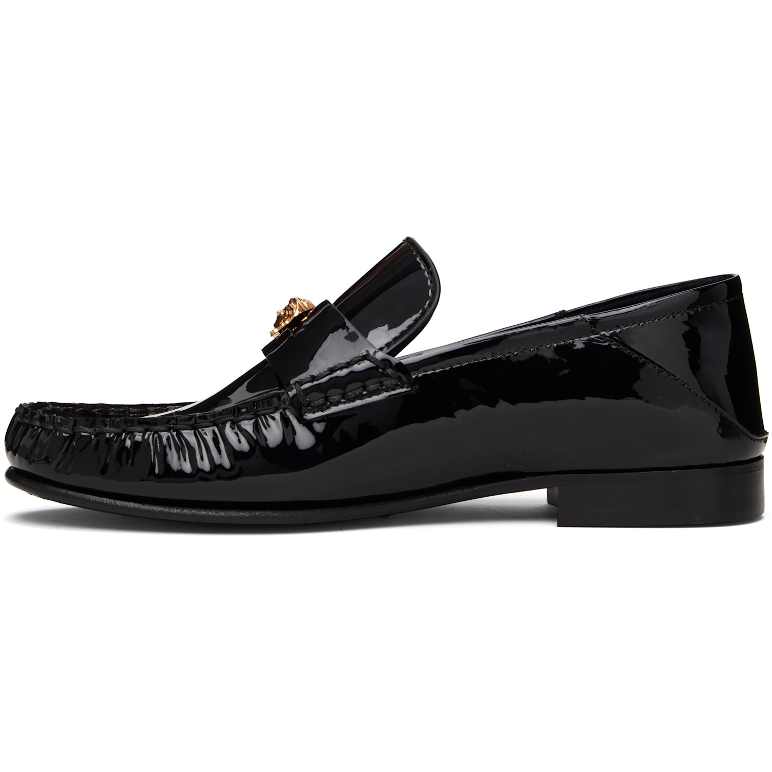  Versace Black Calf Leather Loafers 