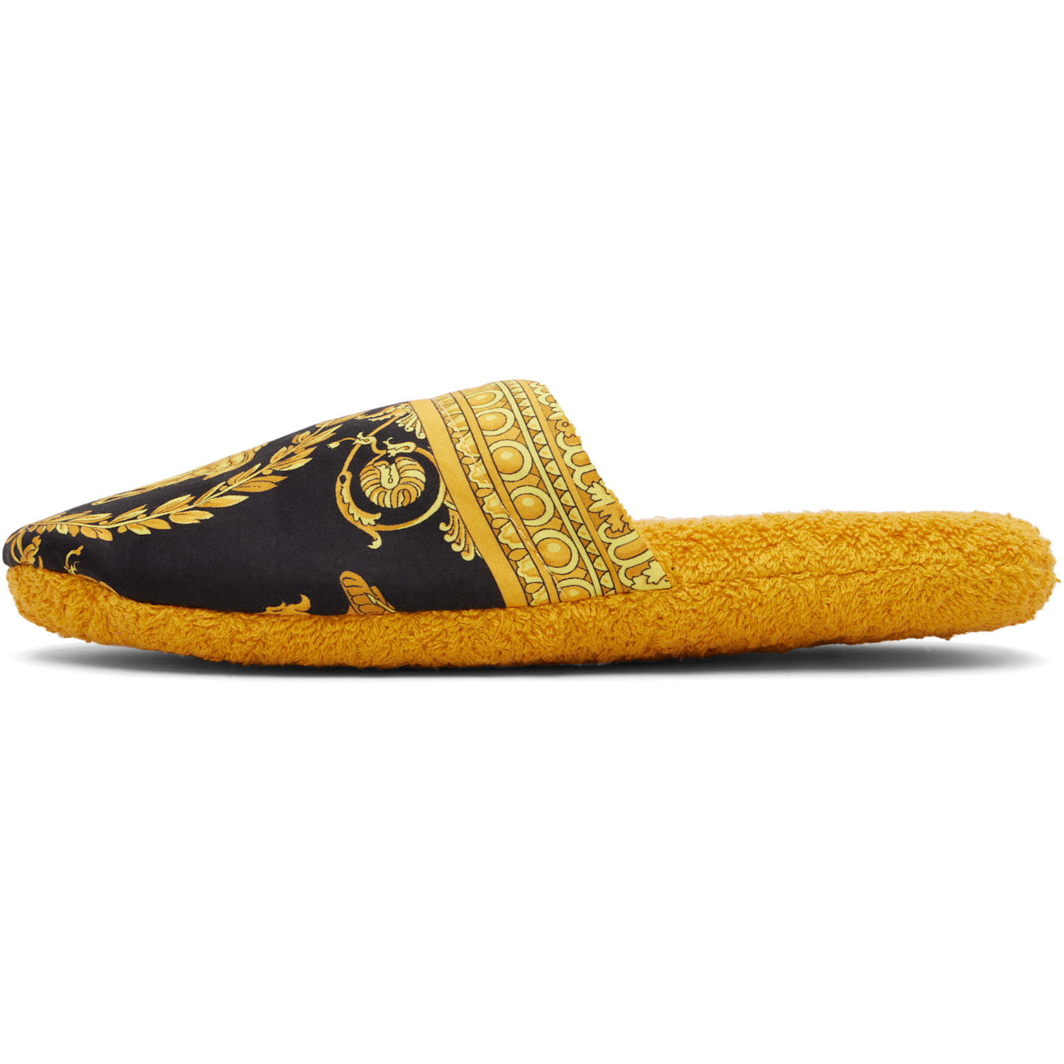  Versace Gold & Black 'i Heart Baroque' Slippers 