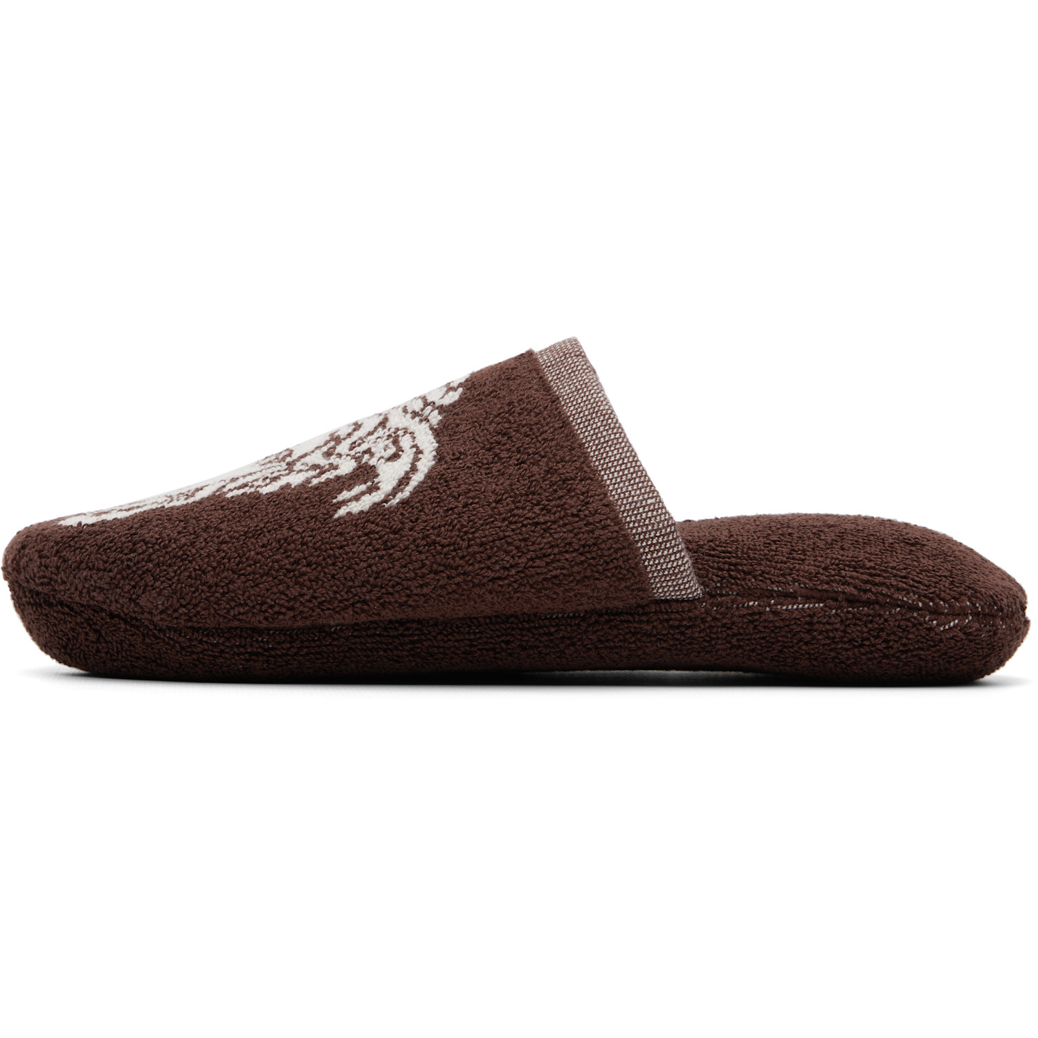  Versace Brown Cotton-terry Jacquard Slippers 