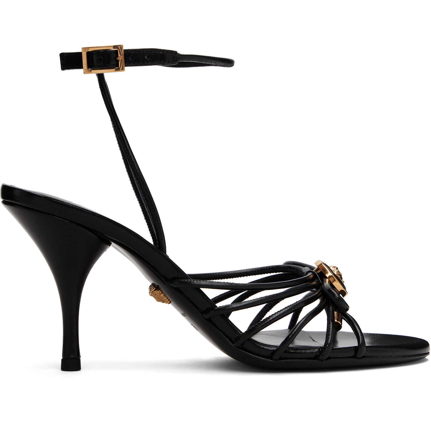 Versace Black Opera Bow Nappa 85mm Heeled Sandals