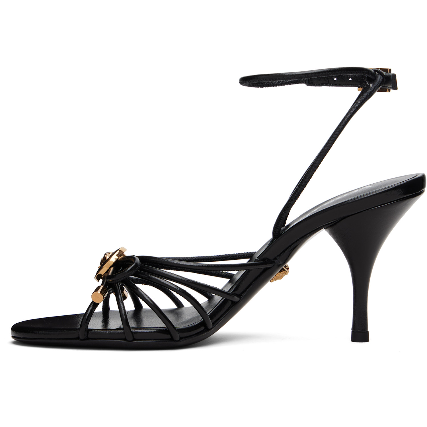  Versace Black Opera Bow Nappa 85mm Heeled Sandals 