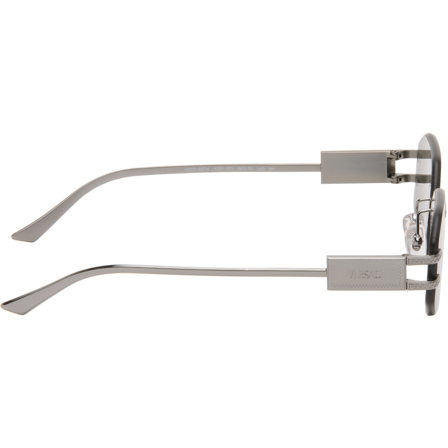  Versace Gunmetal Logo Plaque Sunglasses 