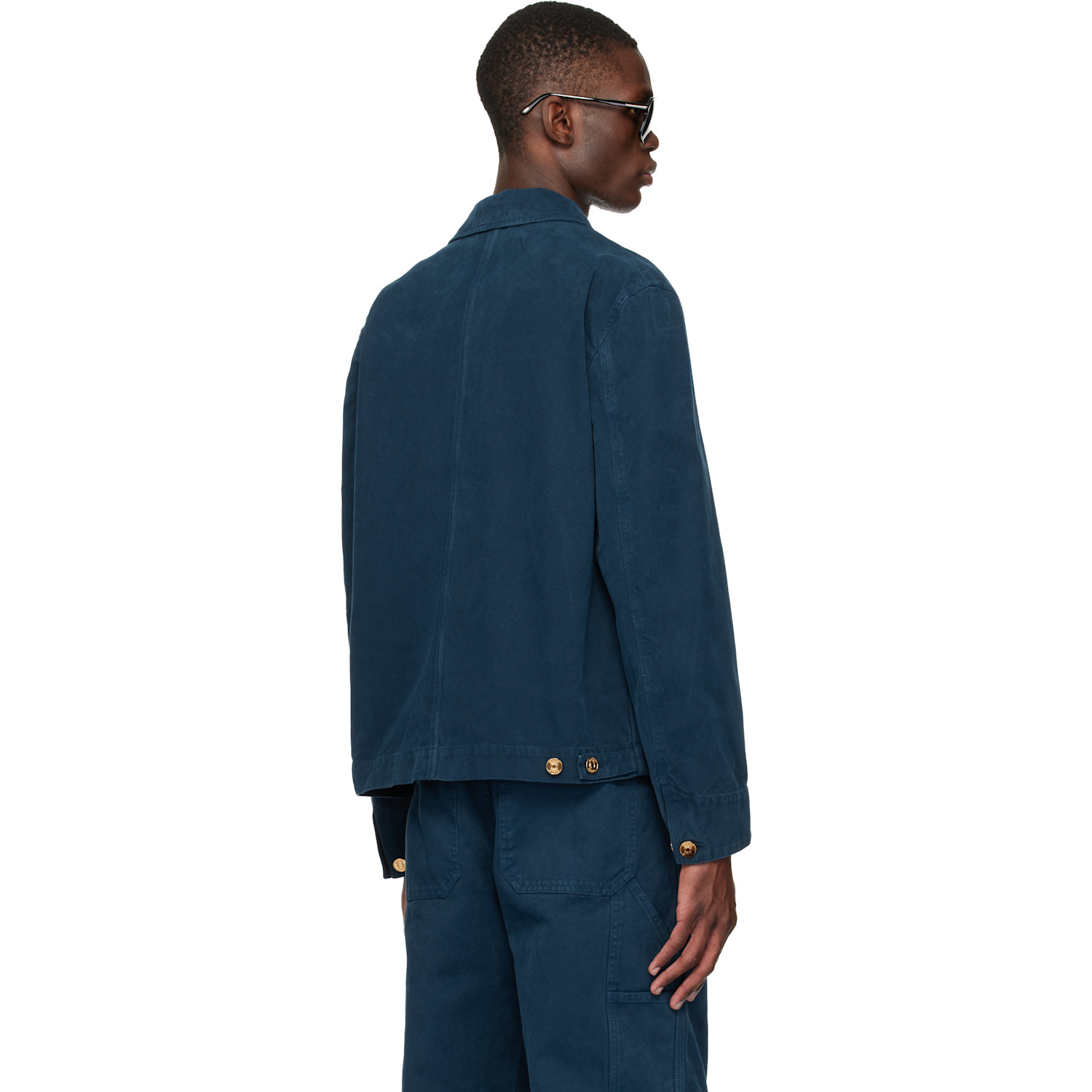  Versace Navy Overdyed Canvas Carpenter Jacket 