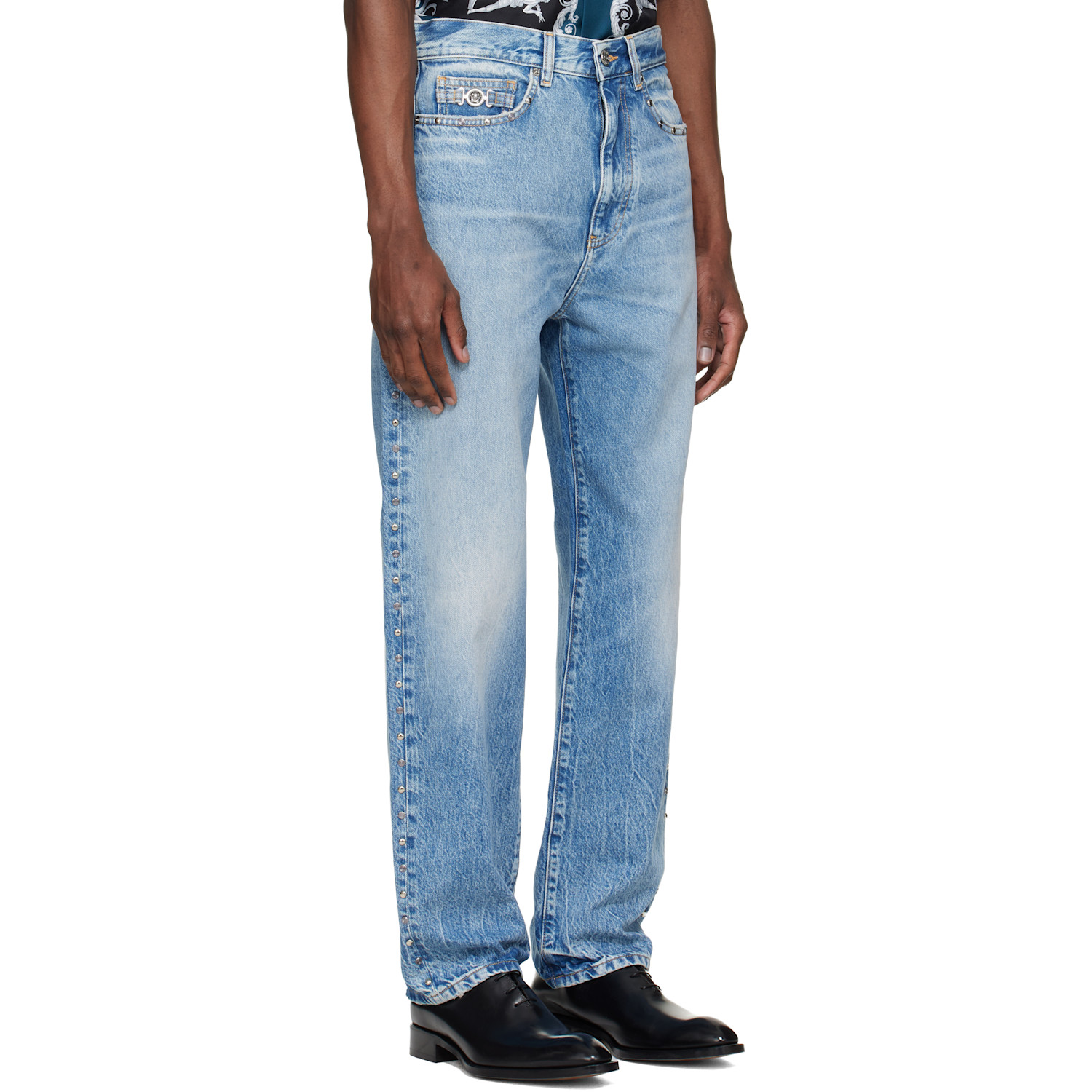  Versace Blue Studded Jeans 