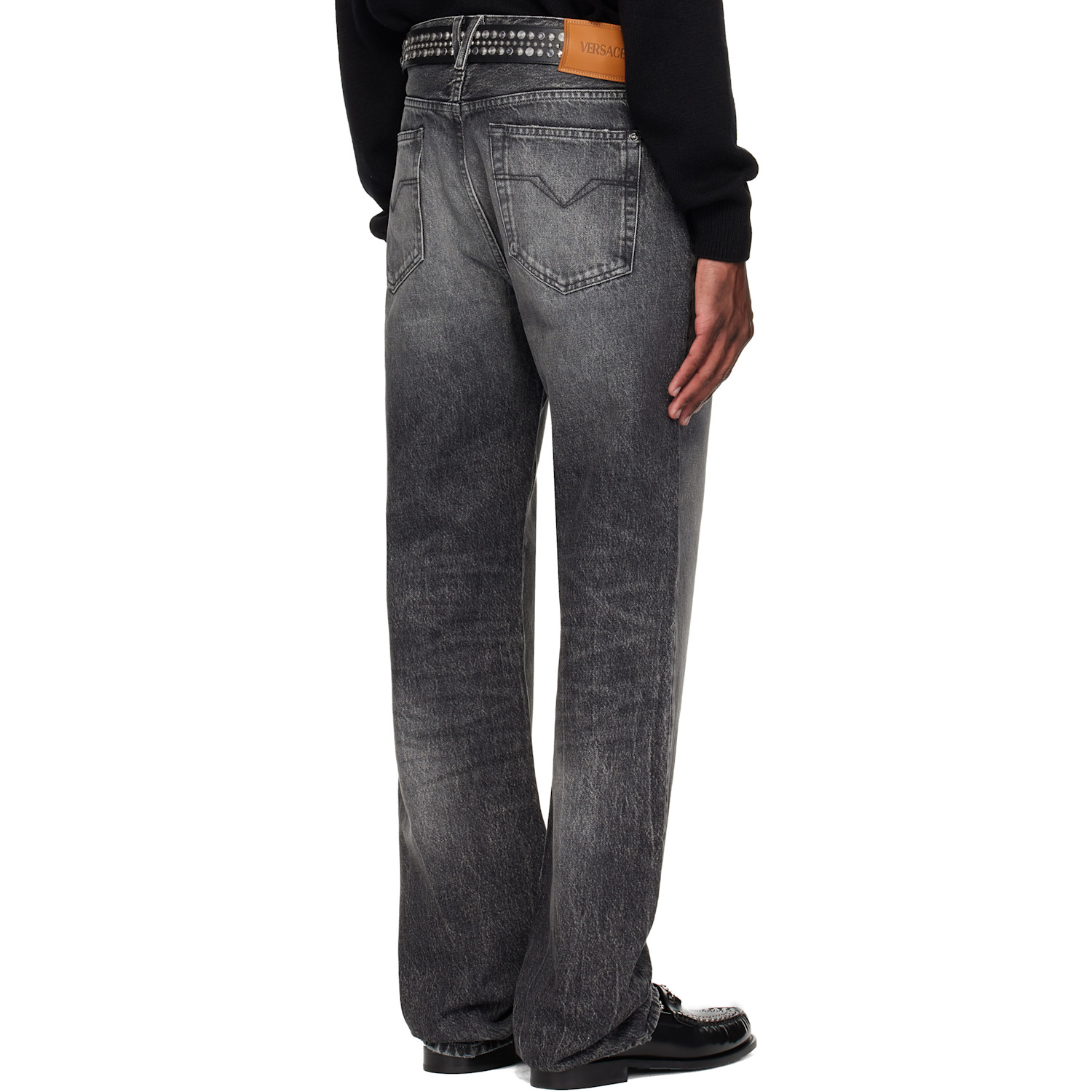  Versace Gray Loose Jeans 