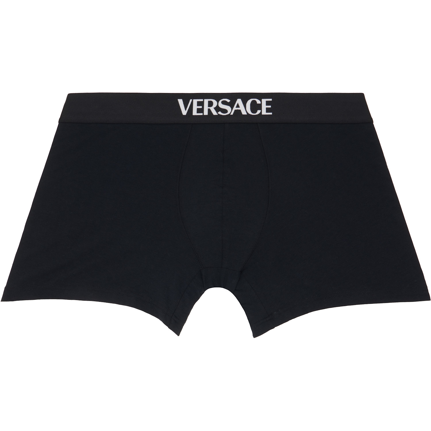  Versace Two-pack Black Cotton-jersey Long Boxer Briefs 