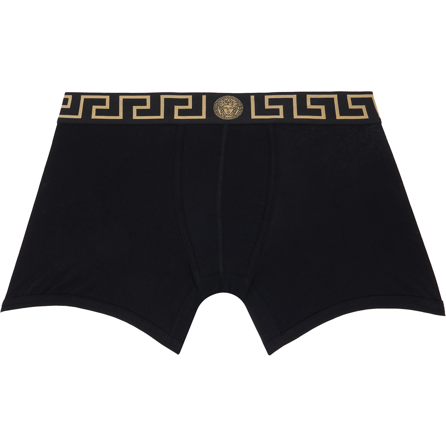  Versace Two-pack Black & White Greca Border Long Boxer Briefs 