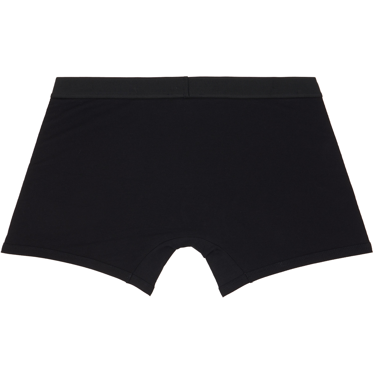  Versace Black Cotton Ribbed Long Boxer Briefs 