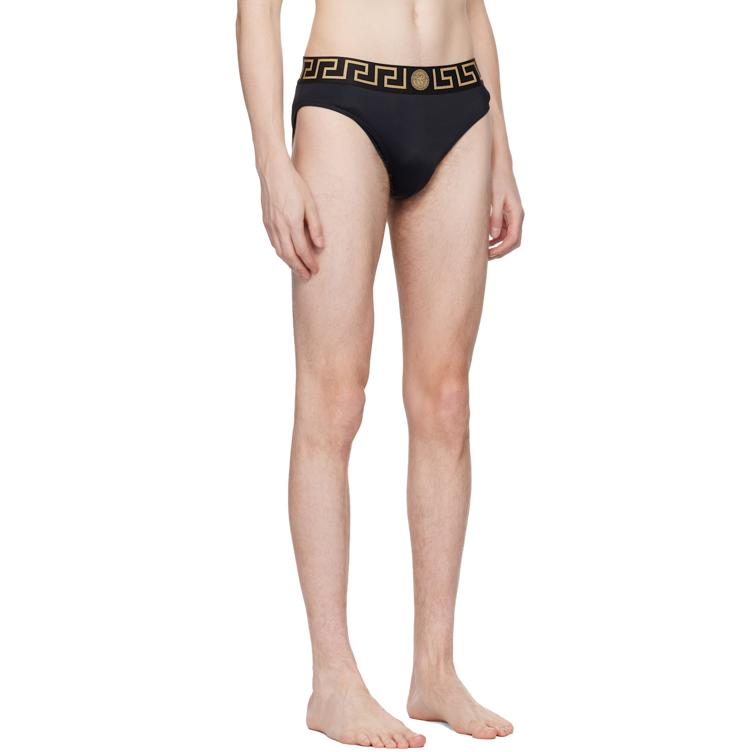  Versace Black Nylon-blend Swim Briefs 
