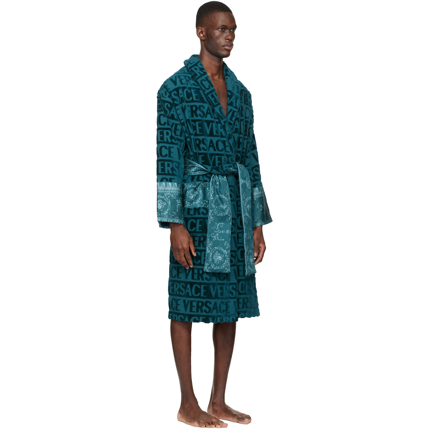  Versace Blue 'i Heart Baroque' Bathrobe 