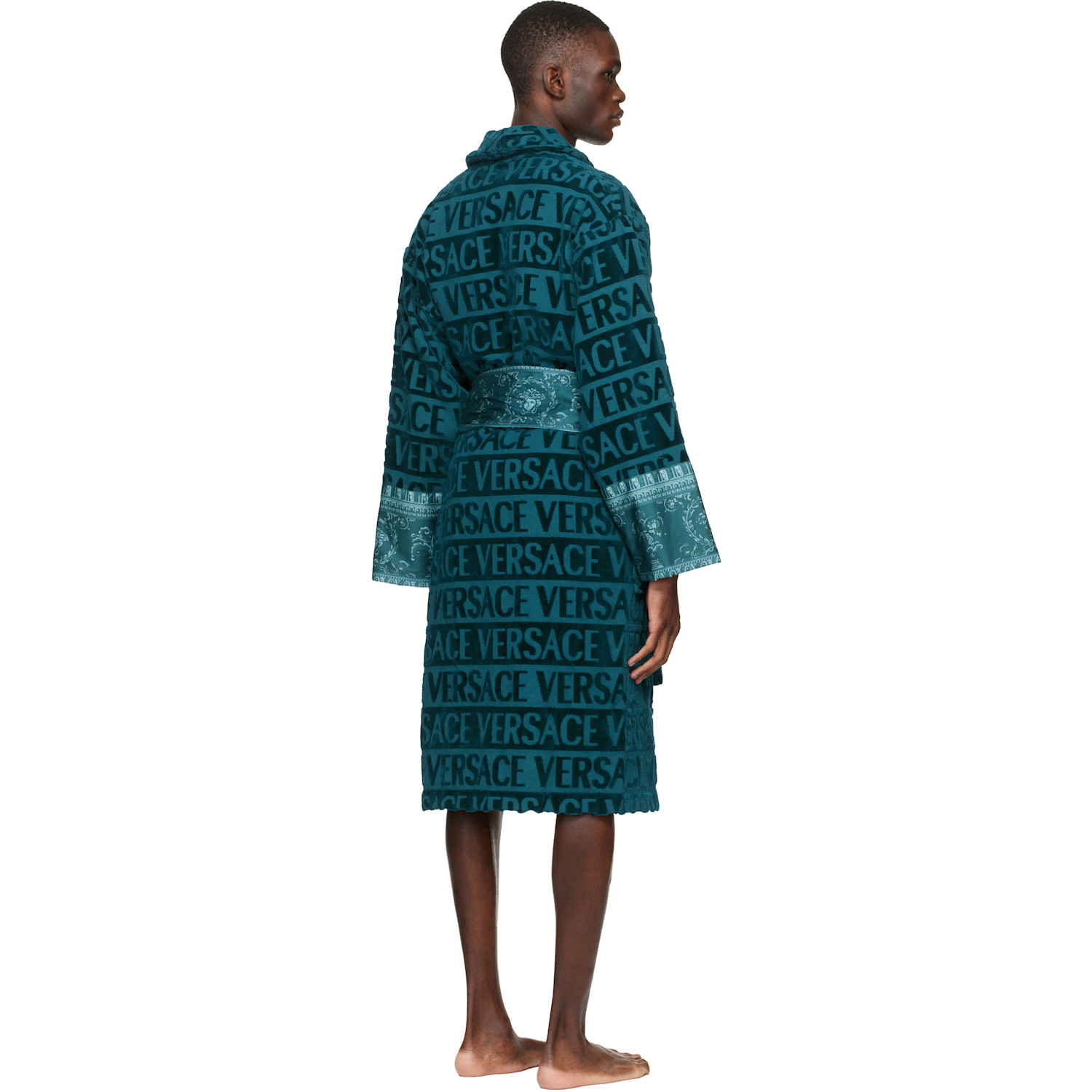  Versace Blue 'i Heart Baroque' Bathrobe 