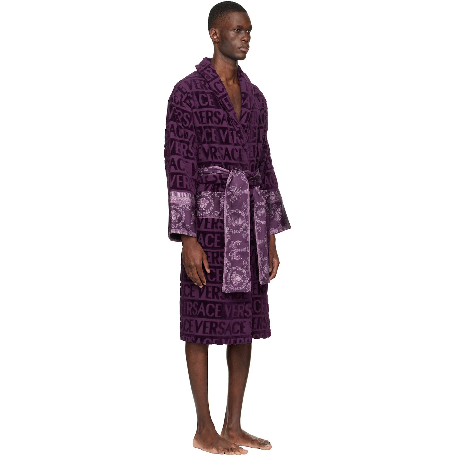  Versace Purple 'i Heart Baroque' Bathrobe 