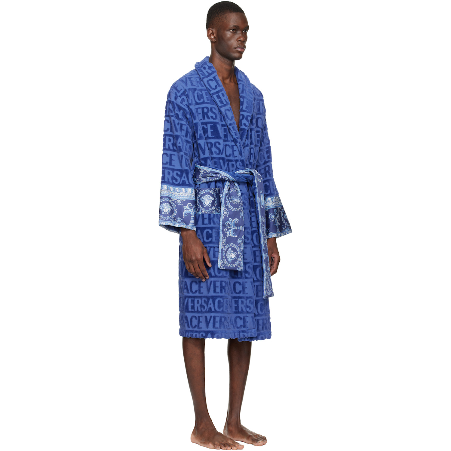 Versace Blue 'i Heart Baroque' Bathrobe 