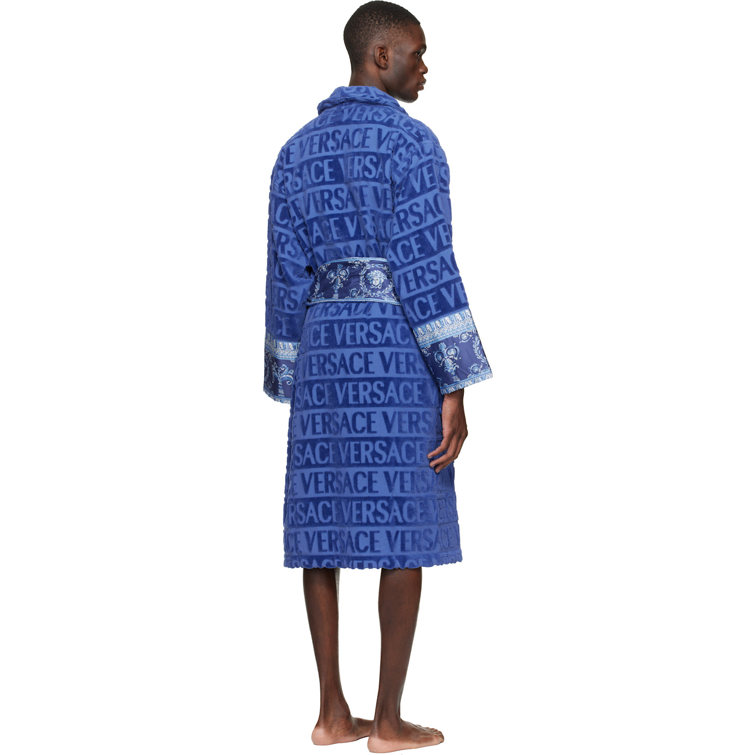  Versace Blue 'i Heart Baroque' Bathrobe 