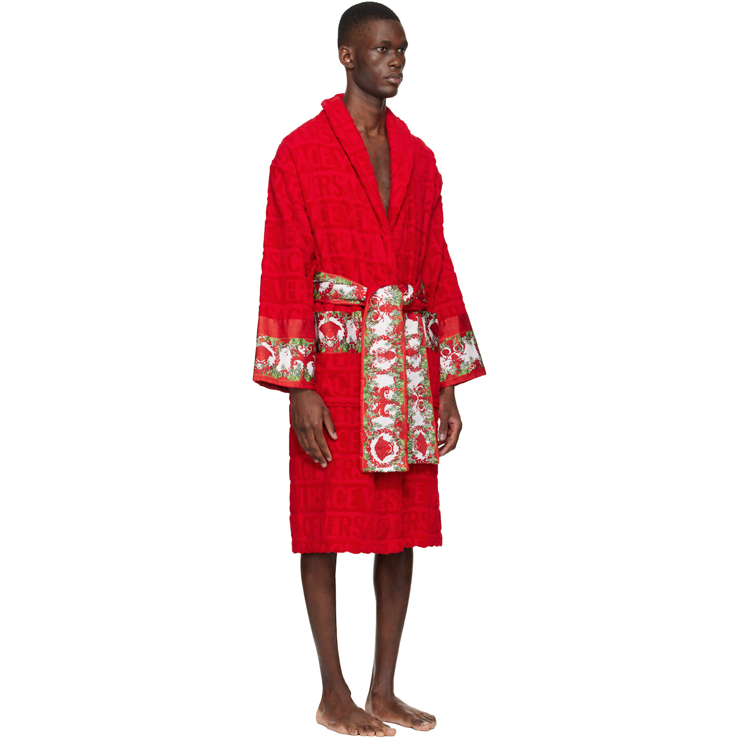 Versace Red 'i Love Baroque' Bathrobe 