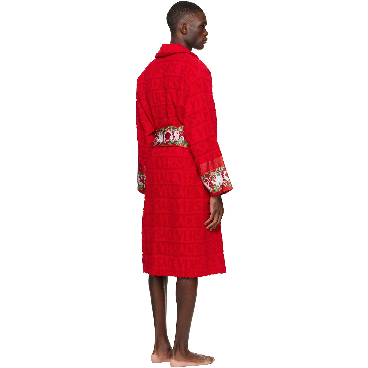  Versace Red 'i Love Baroque' Bathrobe 