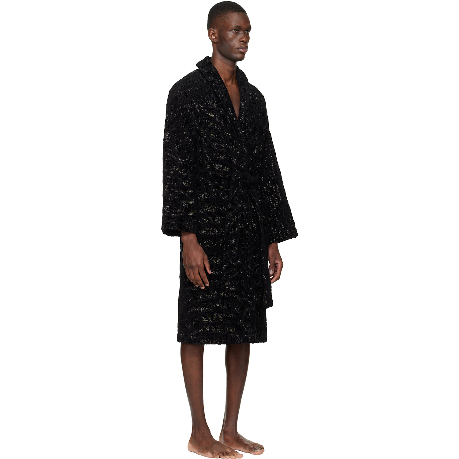  Versace Gray Barocco Bathrobe 