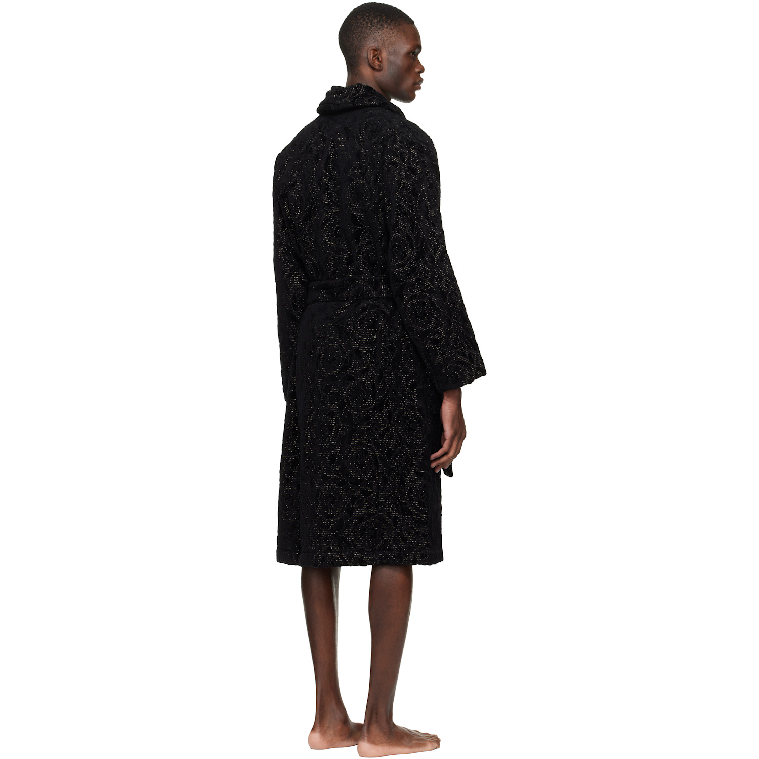  Versace Gray Barocco Bathrobe 