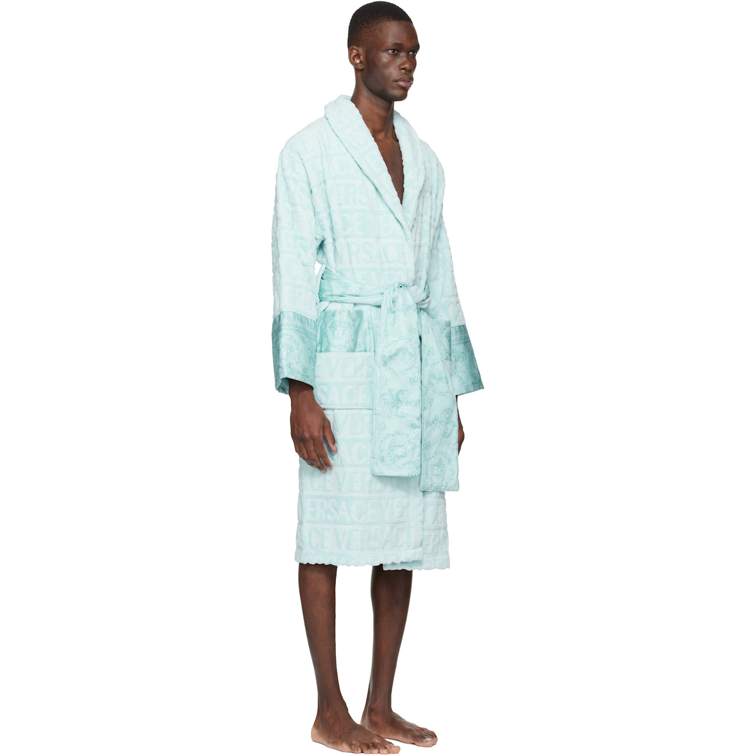  Versace Blue 'i Heart Baroque' Bathrobe 