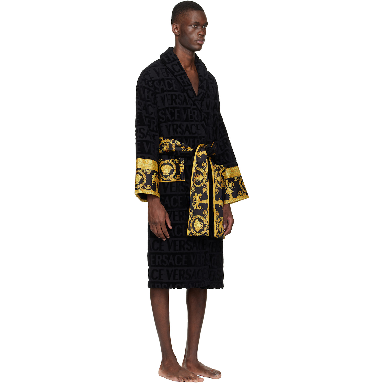  Versace Black 'i Heart Baroque' Bathrobe 