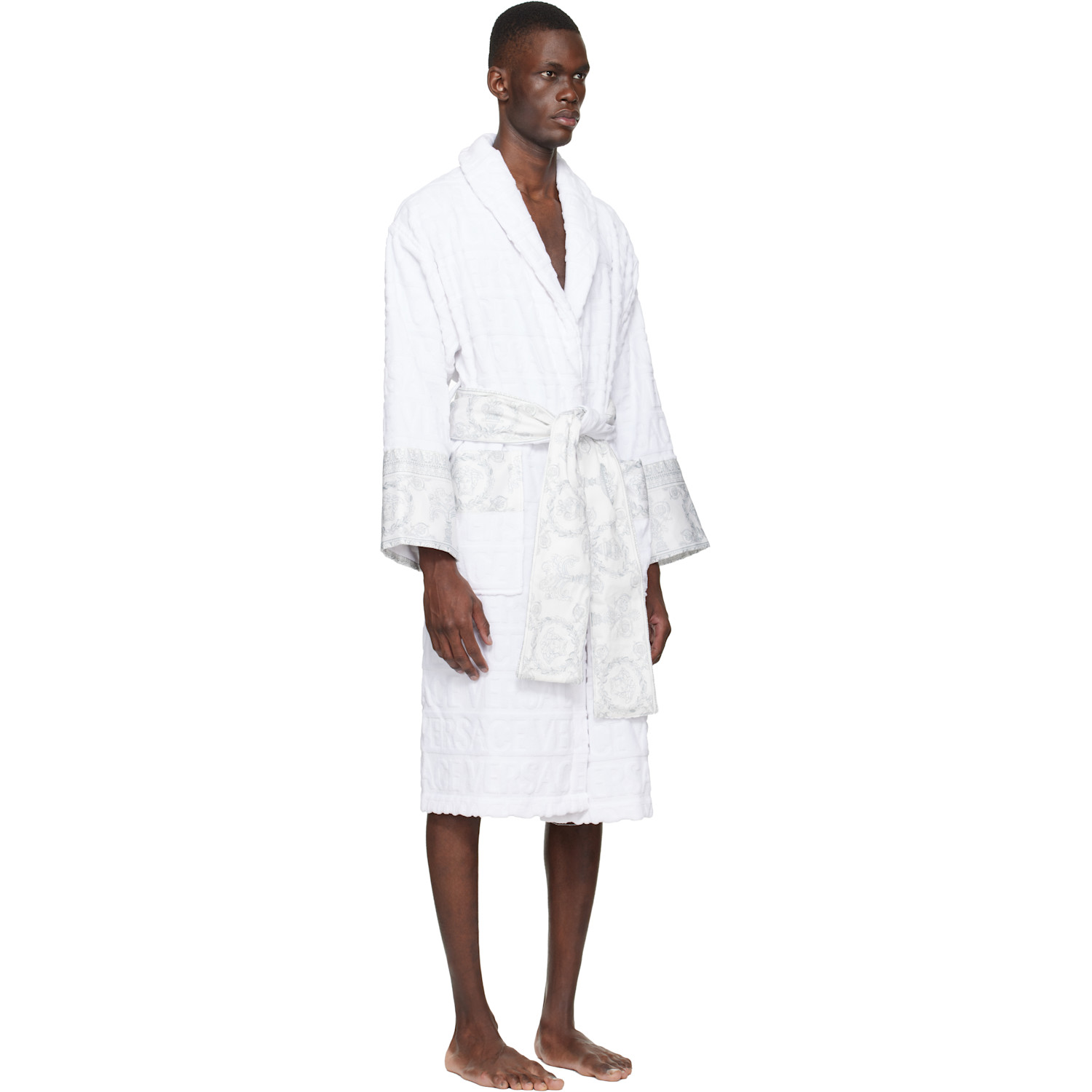  Versace White 'i Heart Baroque' Bathrobe 