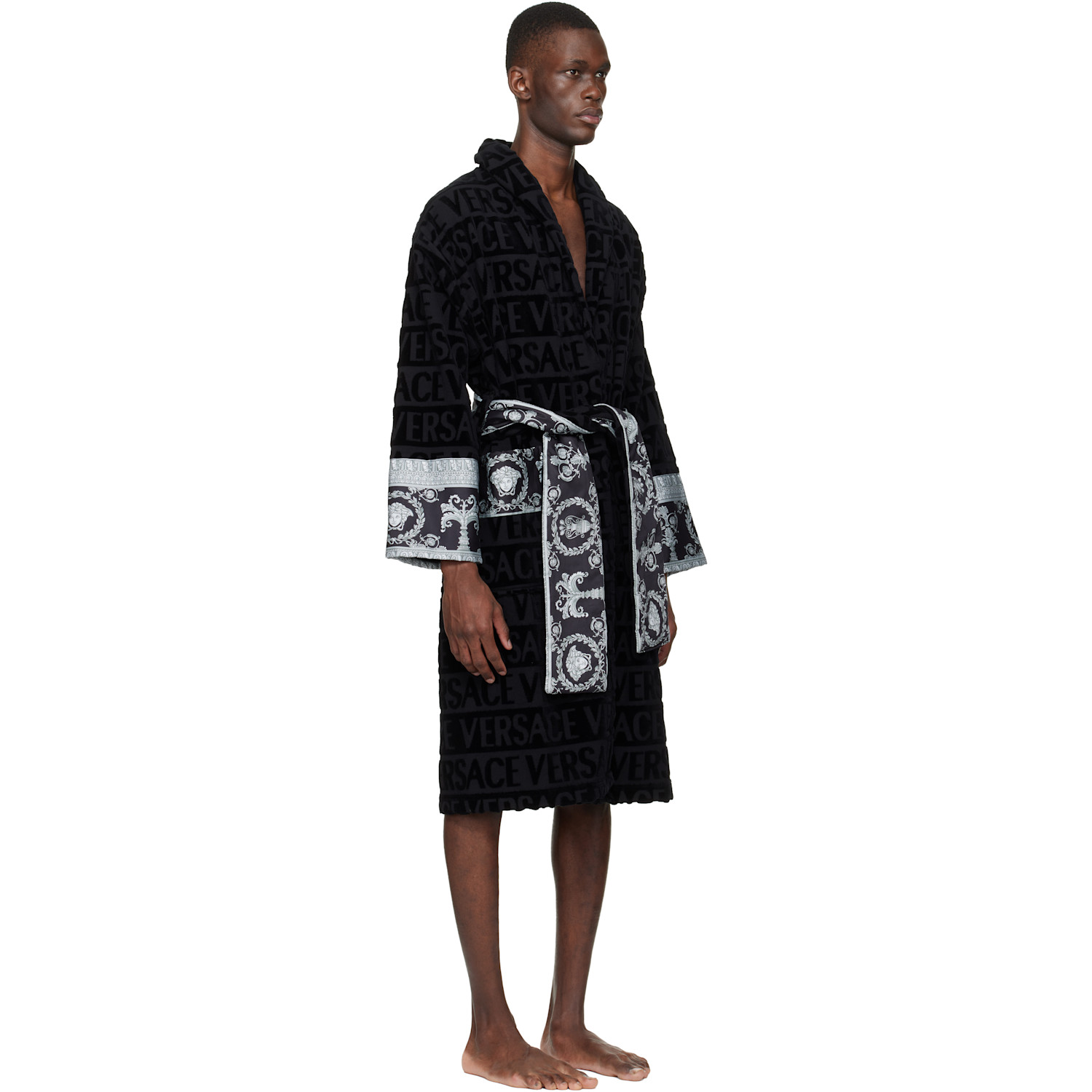  Versace Black 'i Heart Baroque' Bathrobe 