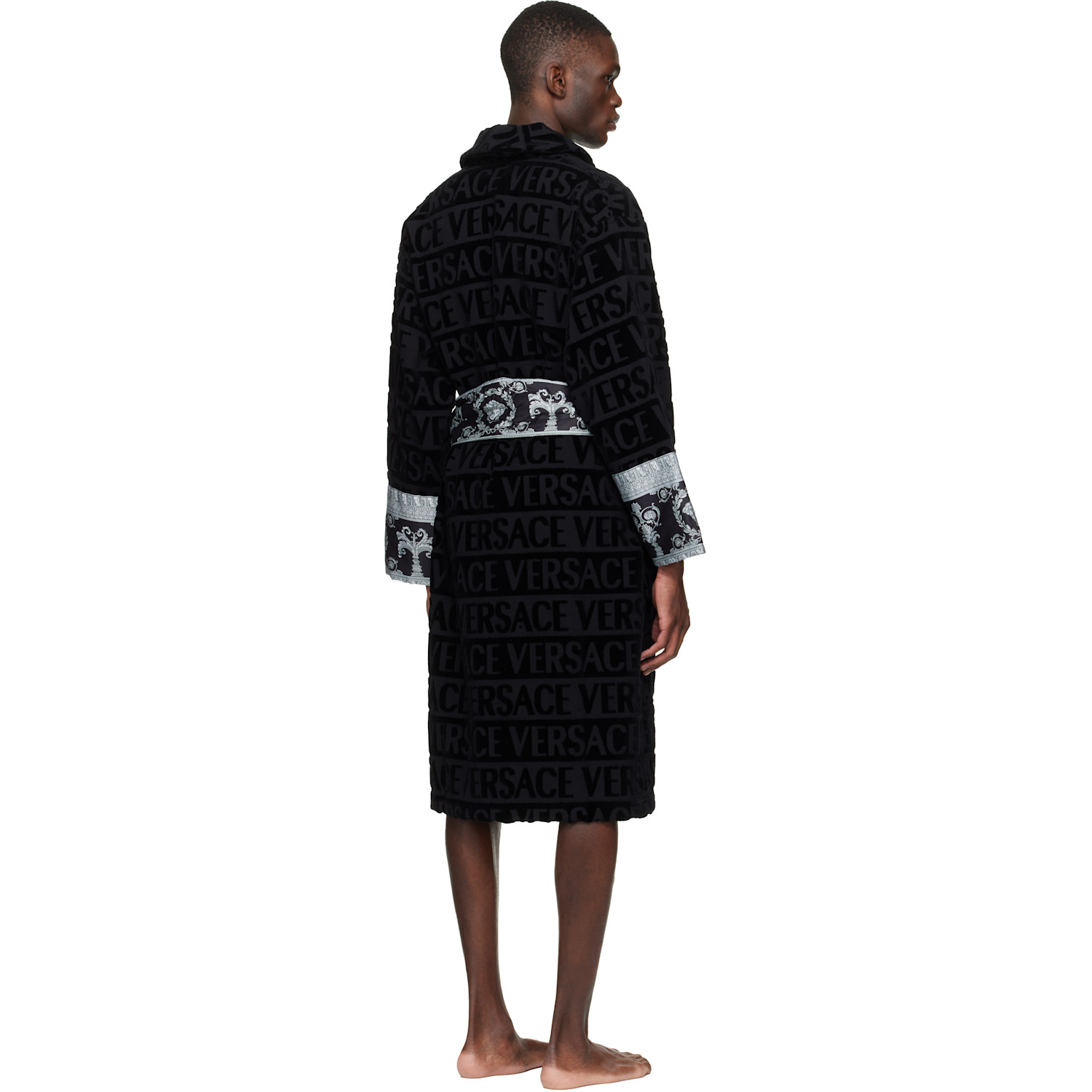  Versace Black 'i Heart Baroque' Bathrobe 