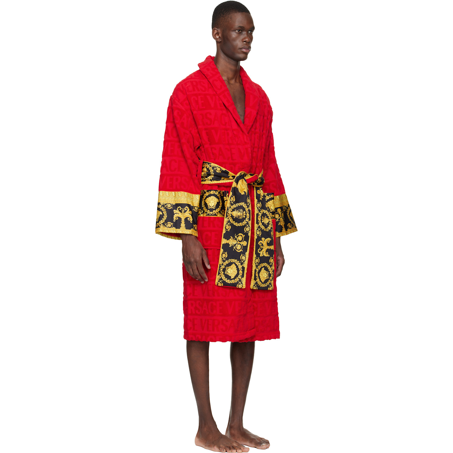  Versace Red 'i Heart Baroque' Bathrobe 
