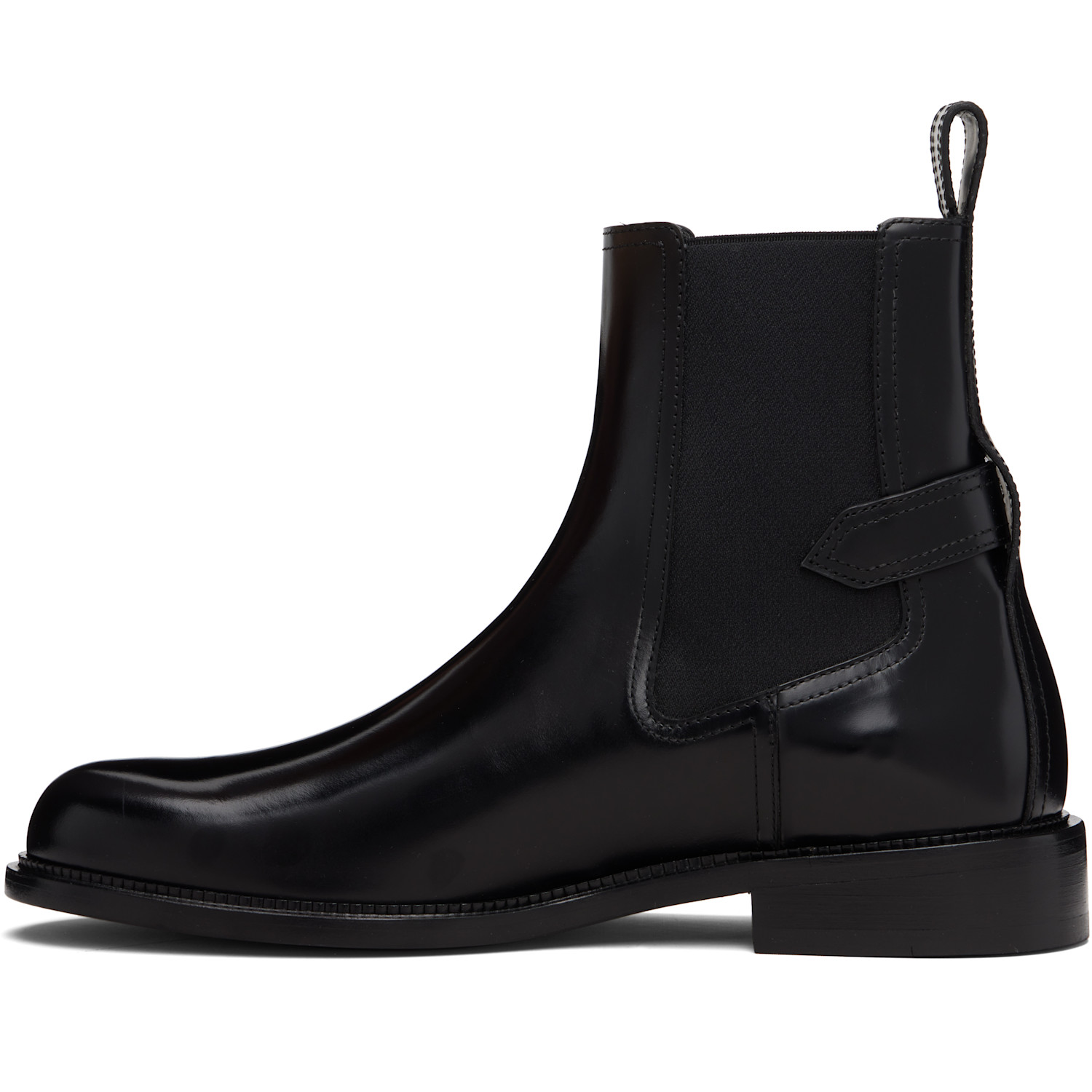  Versace Black V Leather Chelsea Boots 
