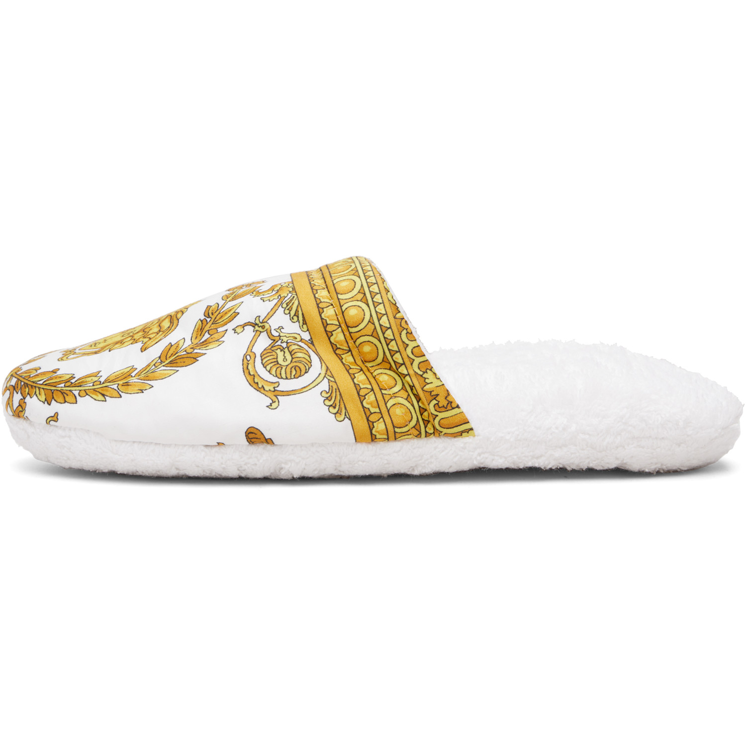  Versace White 'i Heart Baroque' Slippers 