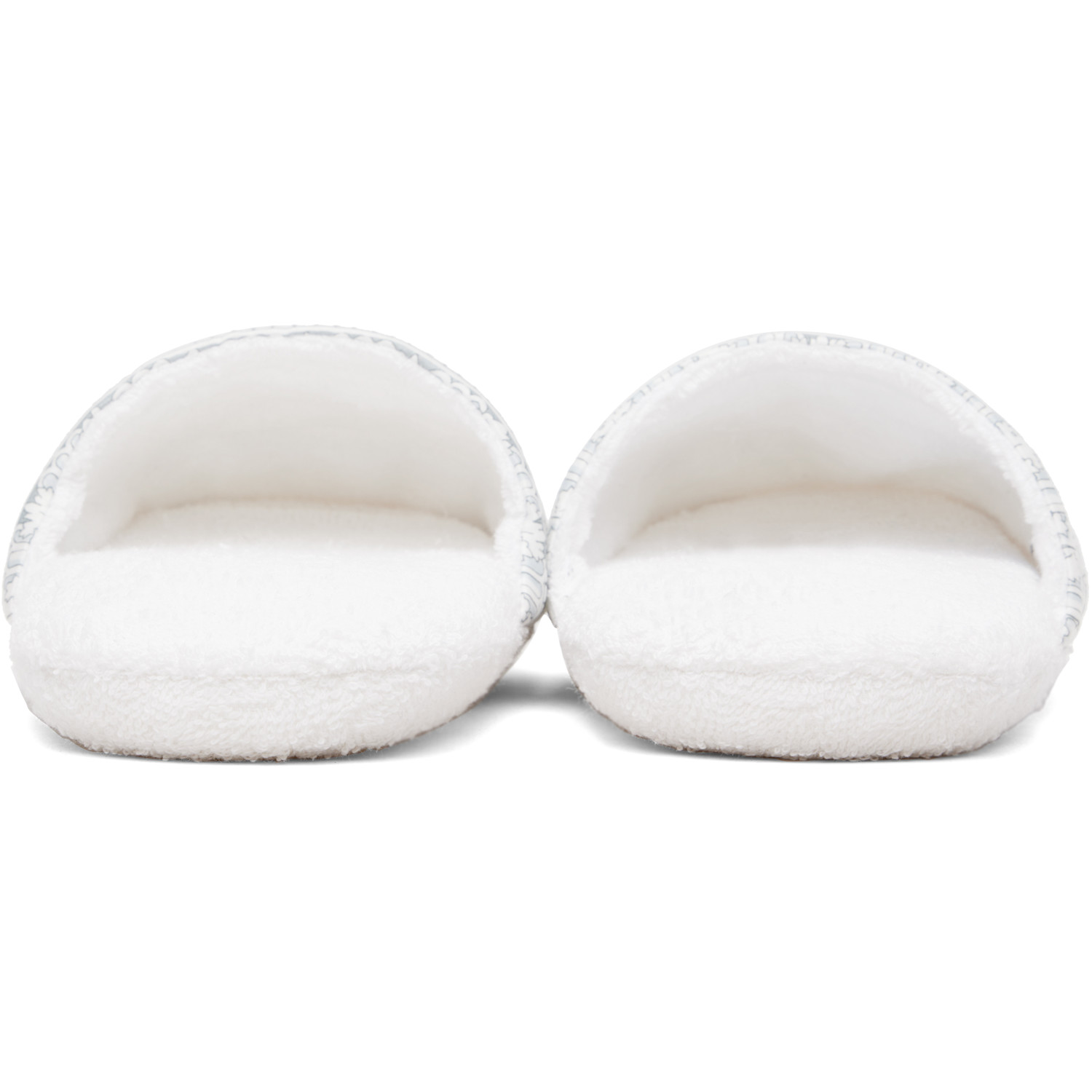  Versace White 'i Heart Baroque' Slippers 