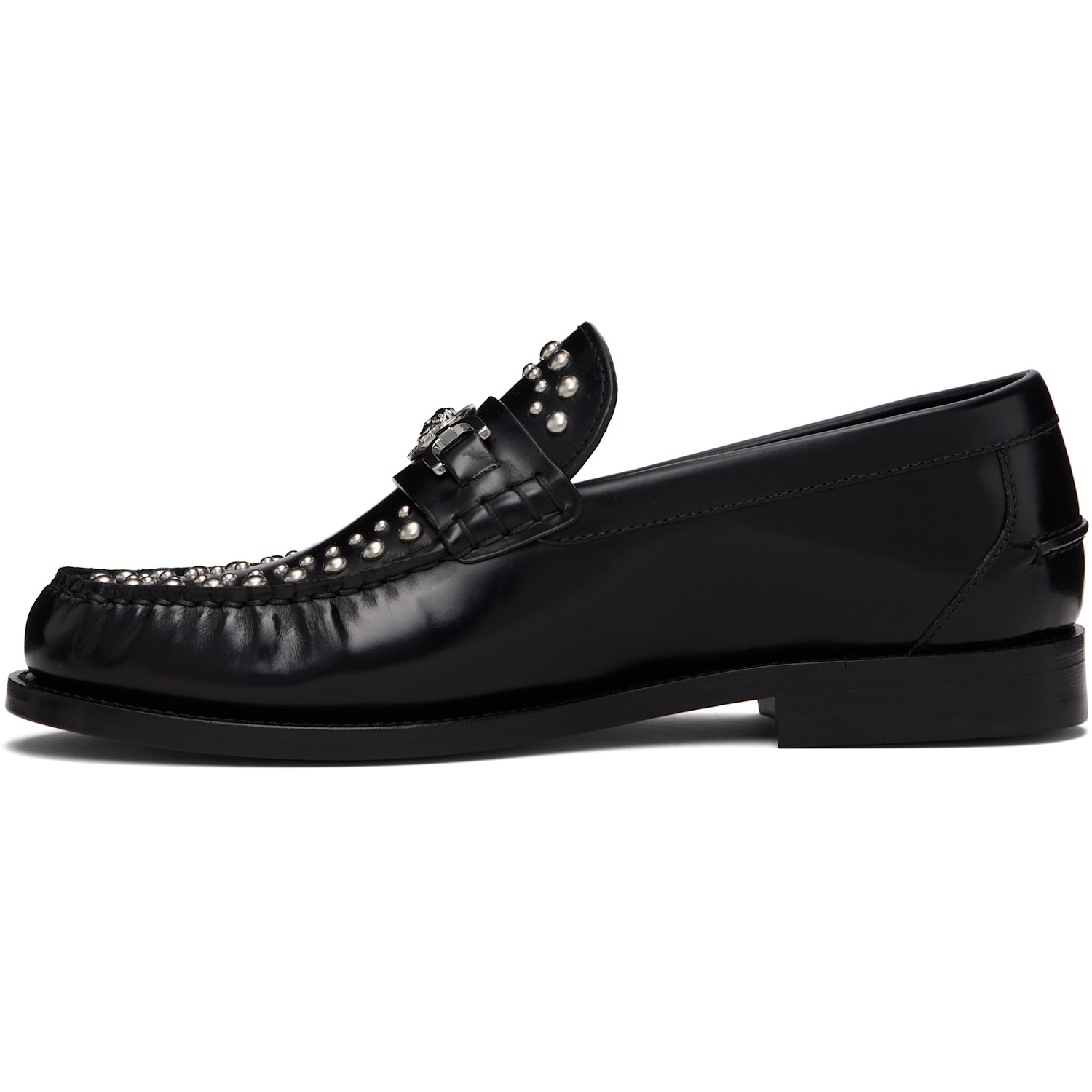  Versace Black Medusa '95 Embellished Loafers 