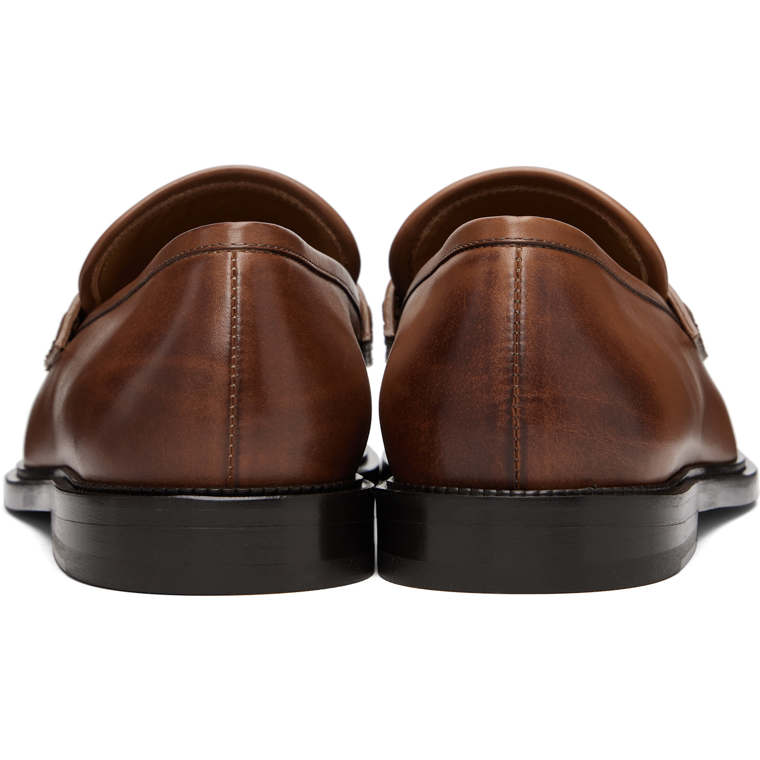  Versace Black 'v' Leather Loafers 