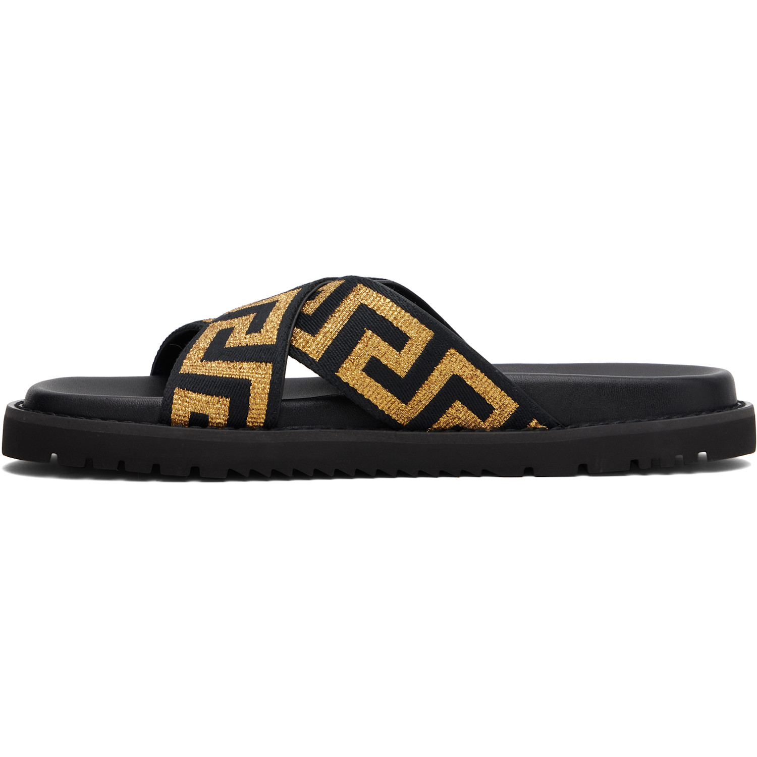  Versace Black Jacquard Nappa Sandals 