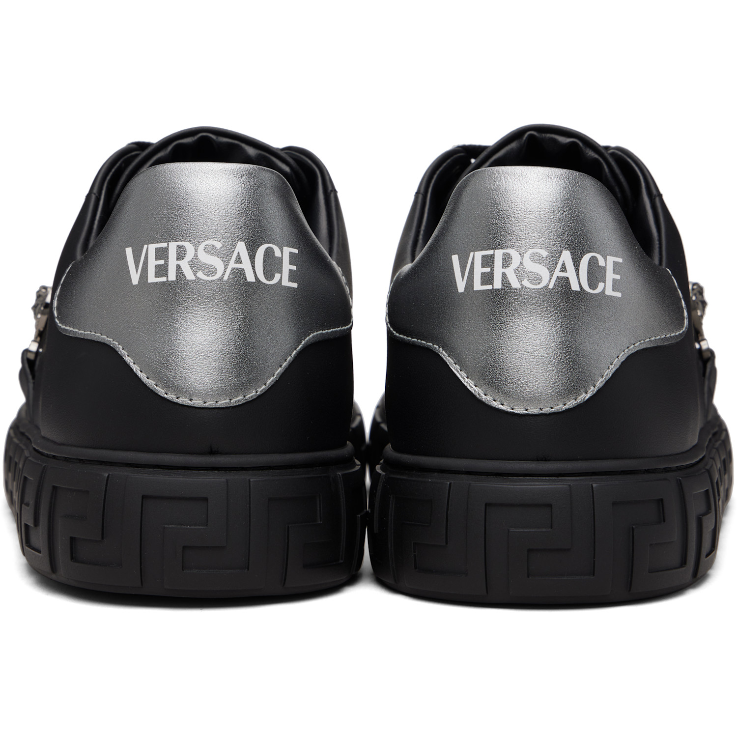  Versace Black Greca Faux-leather Sneakers 