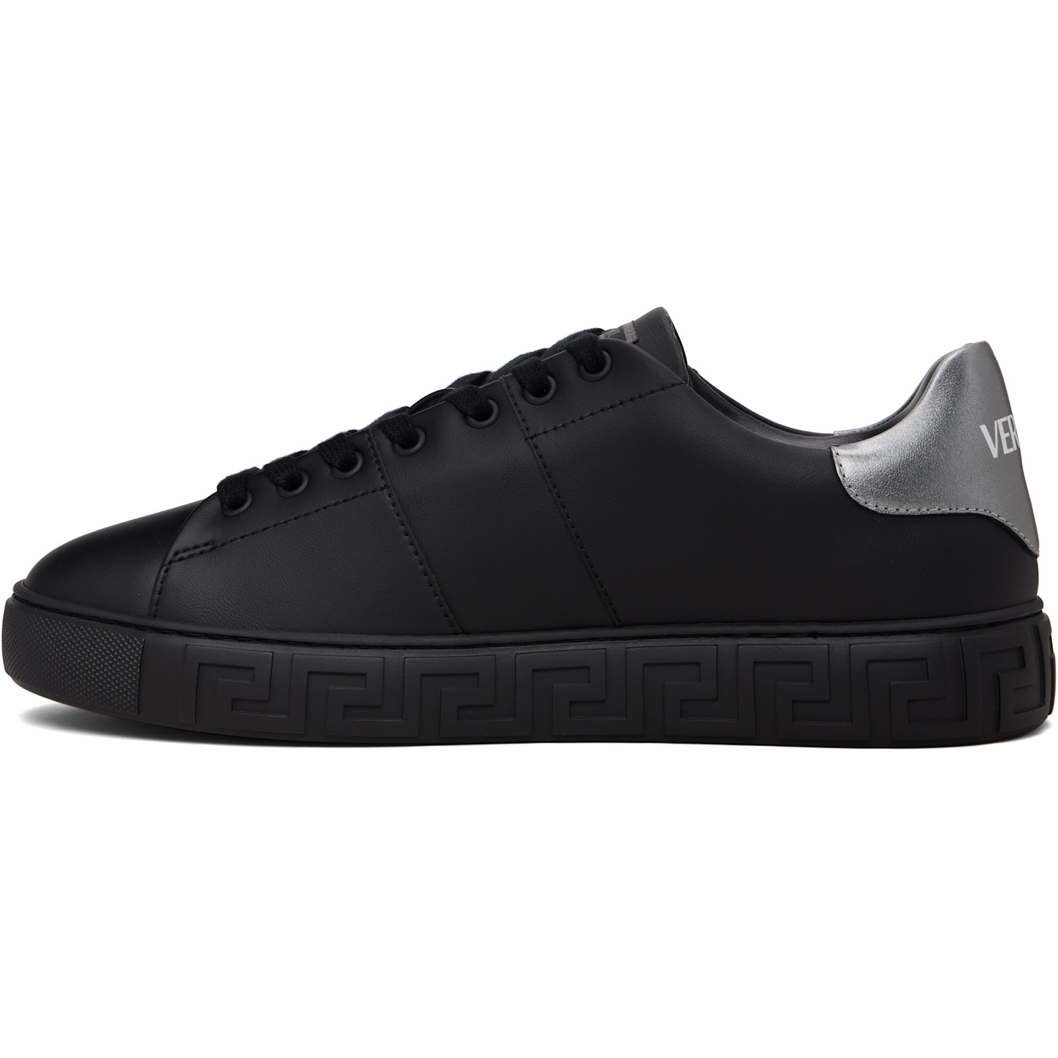  Versace Black Greca Faux-leather Sneakers 