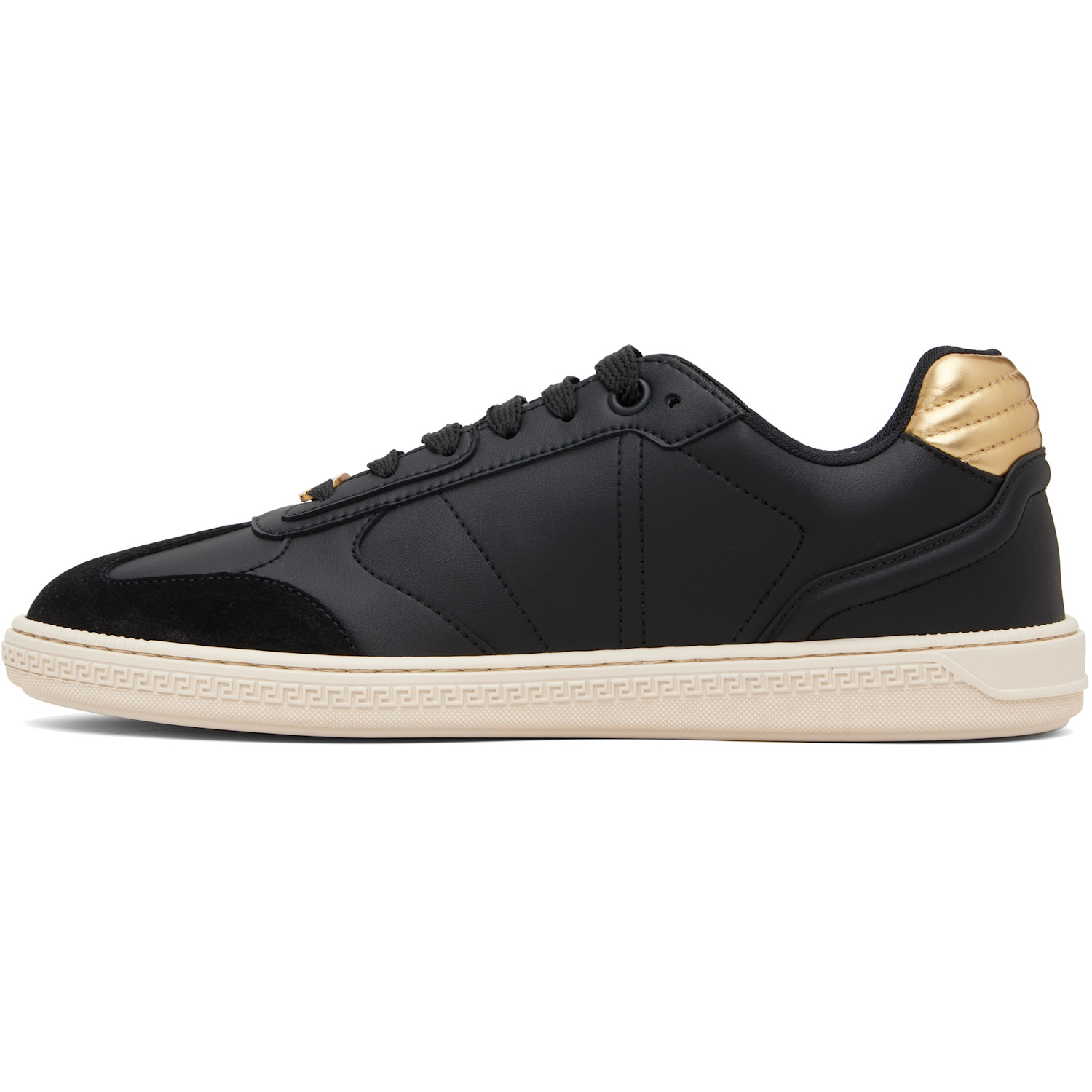  Versace Black Greca Court Faux-leather Sneakers 