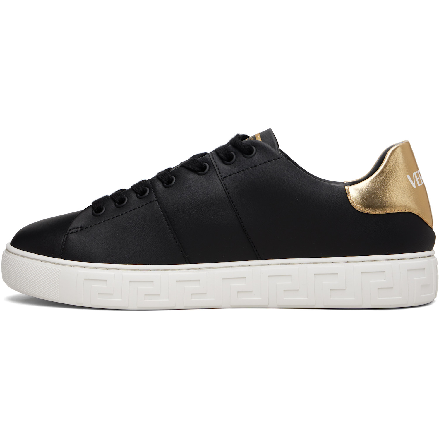  Versace Black Greca Faux-leather Sneakers 