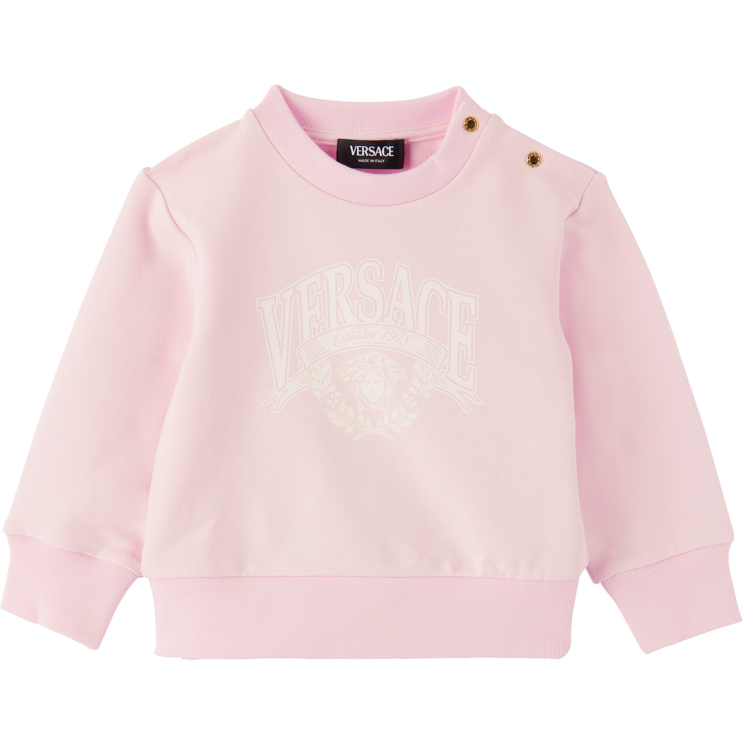  Versace Baby Pink Printed Cotton-jersey Sweatsuit 
