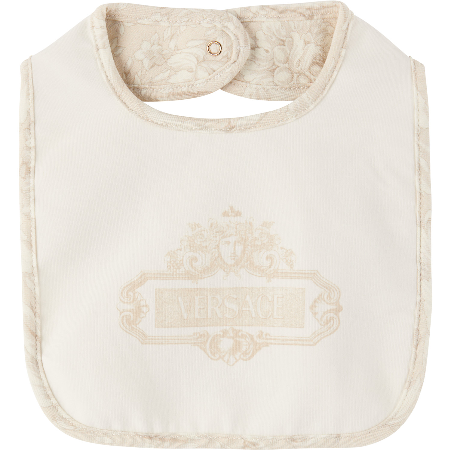  Versace Baby White Printed Cotton-jersey Jumpsuit & Bib Set 
